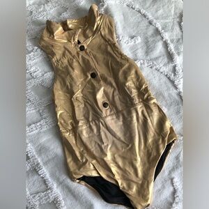 VGUC Sz4 Little Creative Factory gold colored sleeveless swim suit